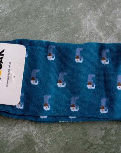 Mint & Oak Blue Crew Socks