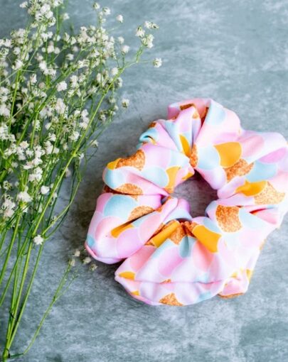 Pastel Blossom Scrunchie