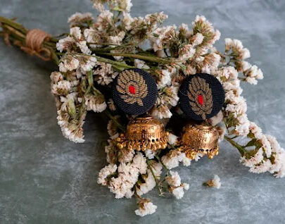 Embroidered Jhumka Earrings